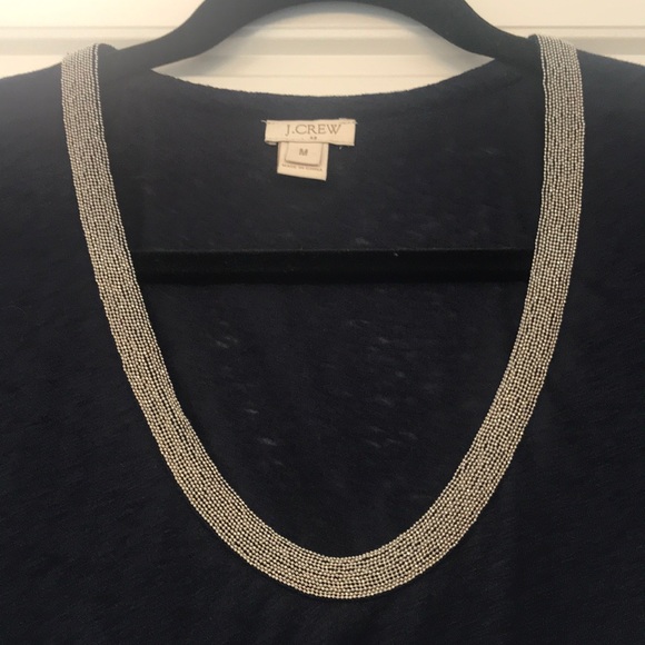 Navy blue and silver JCrew top - Picture 2 of 2